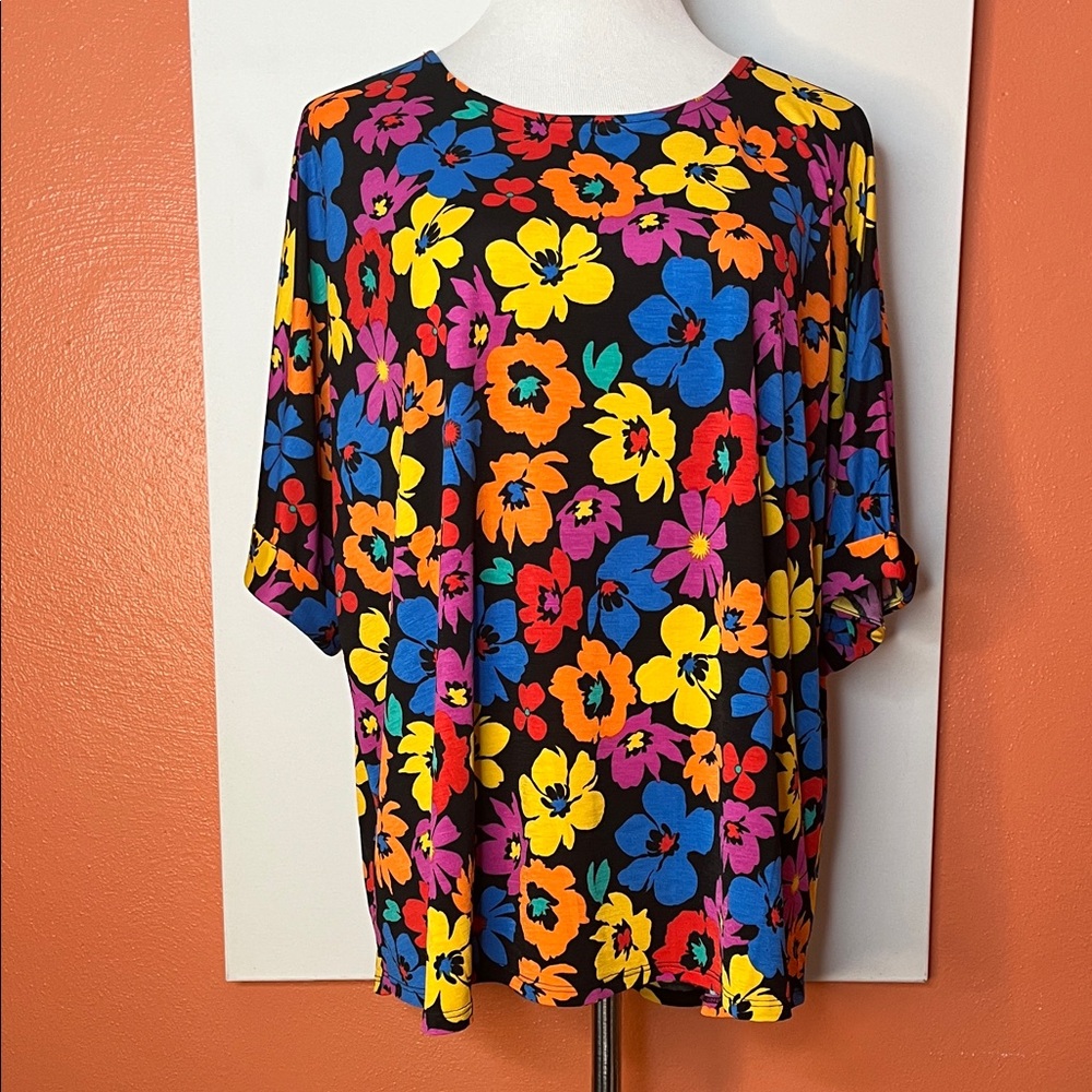 Dear Scarlett Floral Blouse - Bold Multicolor Design